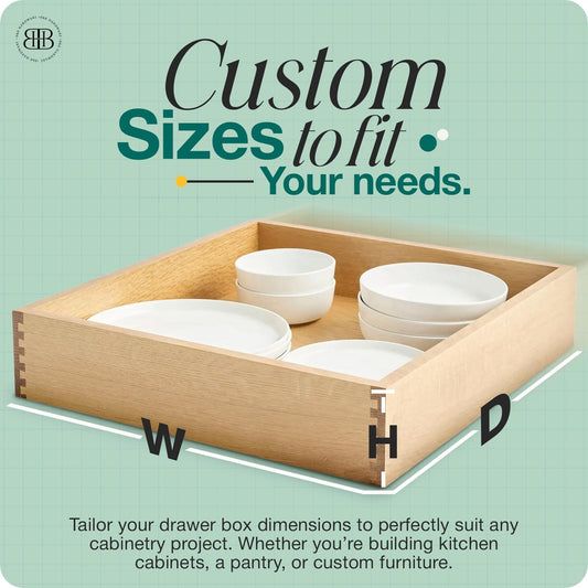 Custom Birch Drawer Box with Lacquer Finish – Made to Order for Kitchen, Bathroom & Cabinet Storage