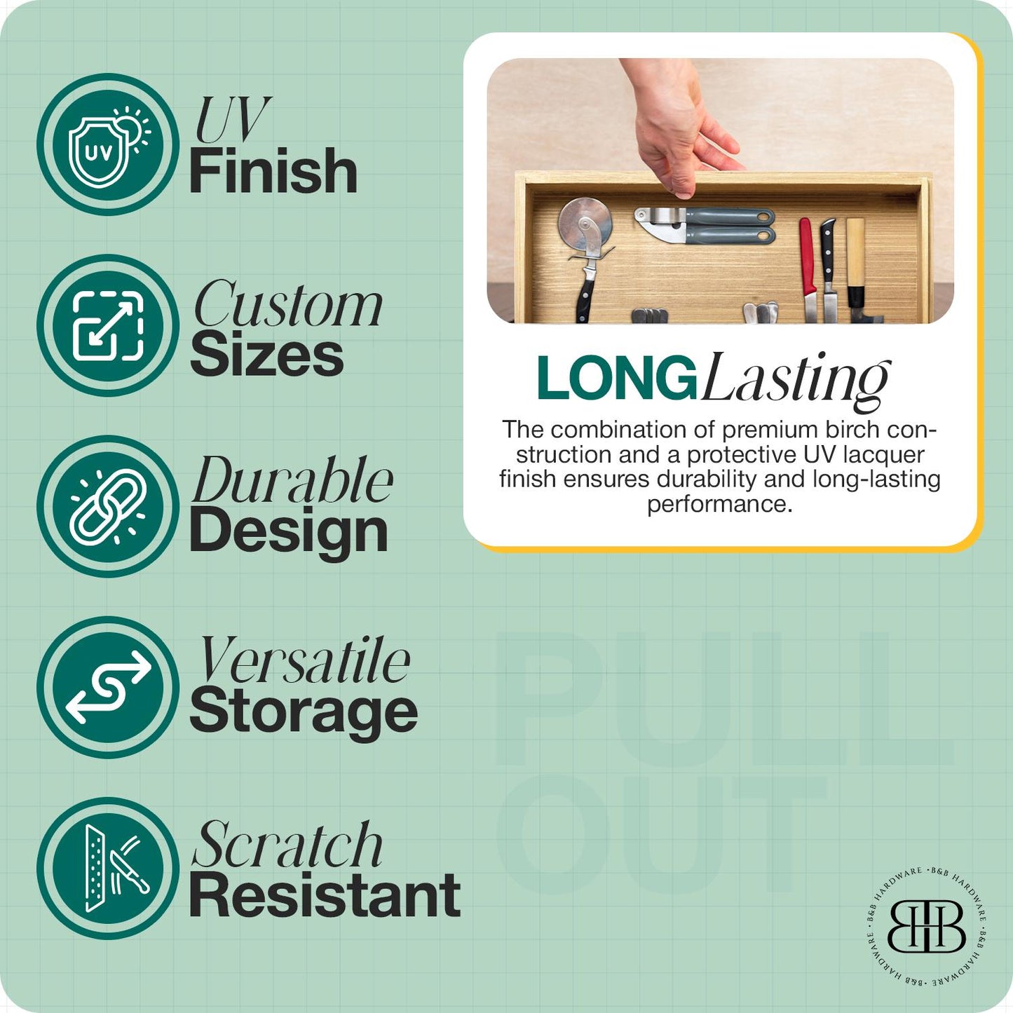 Custom Birch Drawer Box with Lacquer Finish – Made to Order for Kitchen, Bathroom & Cabinet Storage